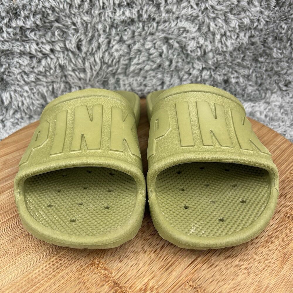 Victoria’s Secret Pink Waterproof Campus Slides Sandals Women's 9 Green